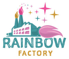 Rainbow factory logo.
