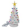 A "Natural" Ceramic Lit Christmas Tree Kit with multi colored lights.