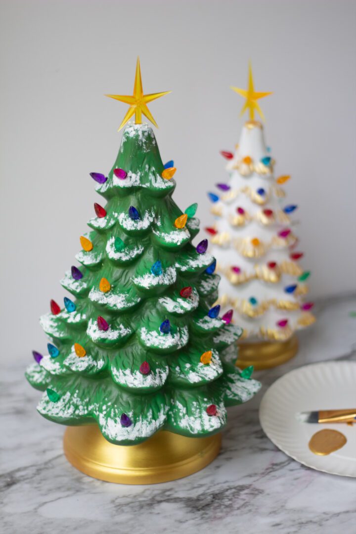 Ceramic Tree With Lights, Lighted Christmas Tree, Tree With Snow