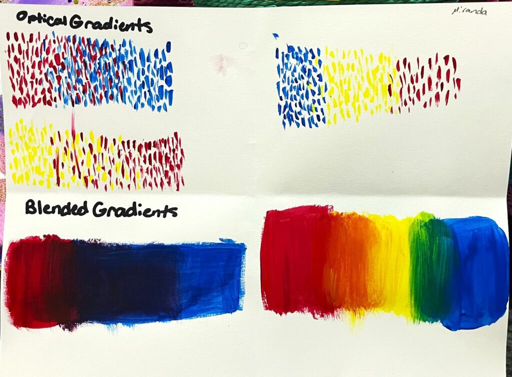 kids art lesson on gradients